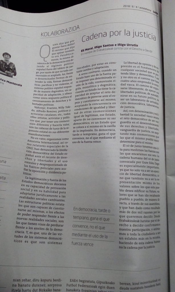gorbala's tweet photo. ERABAKIZALEAK-grupo de JURISTAS VASC@S proderecho a decidir,animamos a la Sociedad Vasca a participar en los actos organizados por Gure Esku Dago,el 10 de junio.Q.tod@s seamos  un eslabón en la cadena por un dcho.humano colectivo fundamental . https://t.co/1w3h3QVt0u https://t.co/TR5LrVRFmz