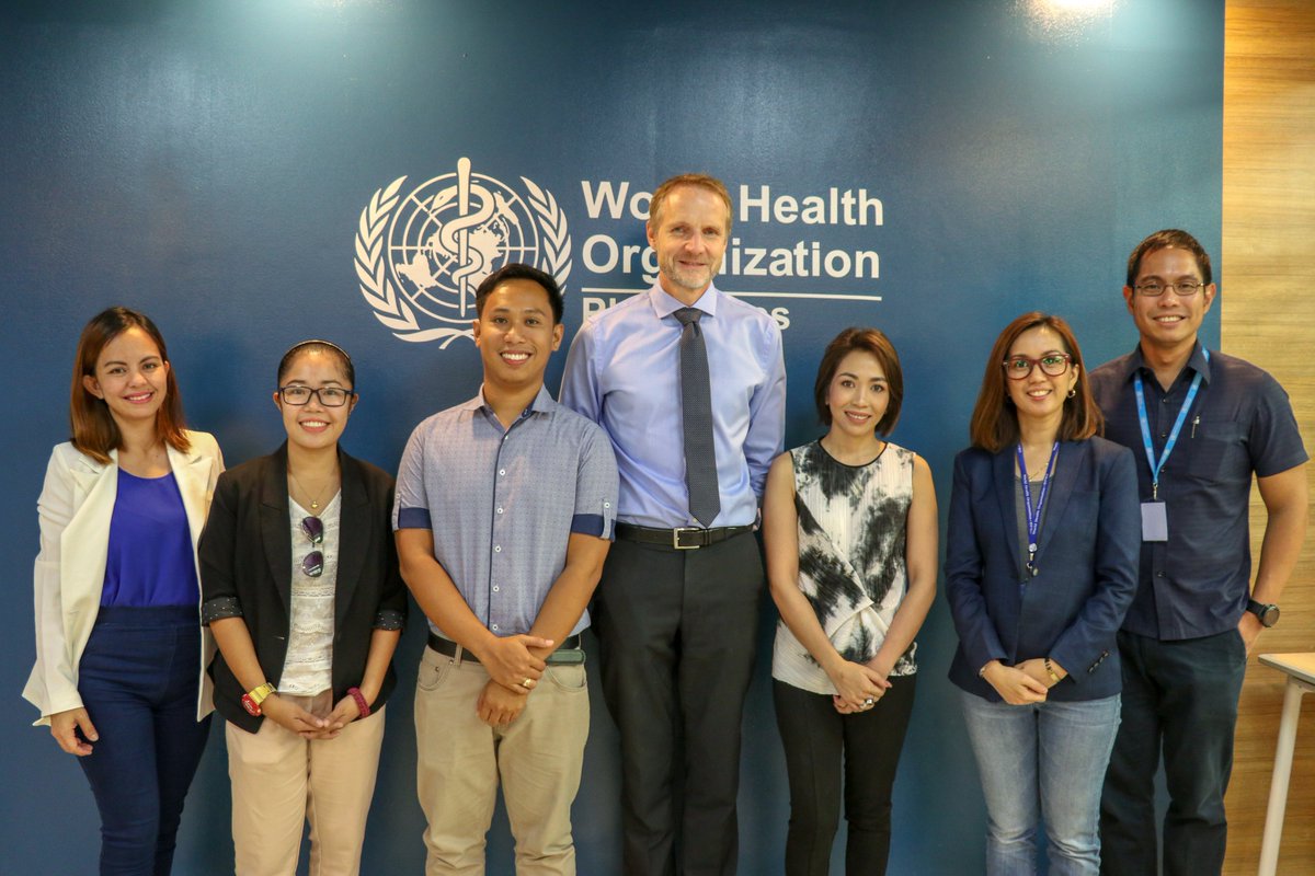 WHOPhilippines's tweet photo. The four winners of the #HealthForAllPH photo and video challenge visited the WHO Philippines country office today to share with us their experiences on UHC and other health issues such as immunization, WASH and mental health. https://t.co/yG8FtP4fiM