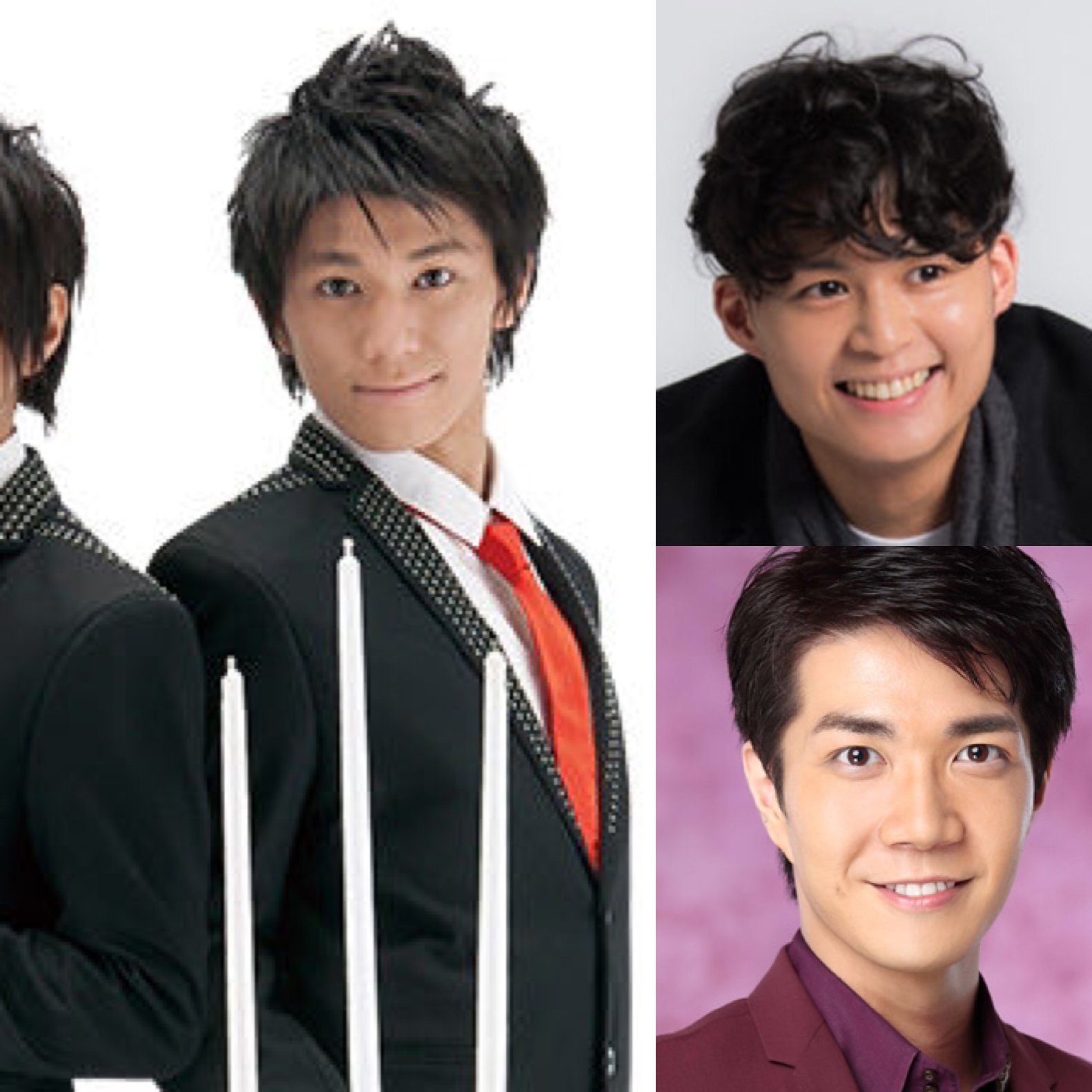 ゆう 私の気になる3人 左は イリュージョニスト 山上兄弟の弟の暁之進くん 右上は 靴職人の花田優一くん 右下は 演歌歌手の中澤卓也くんです 実は 3人にはとある共通点があって イケメン そして みんな同い年 平成7年生まれ