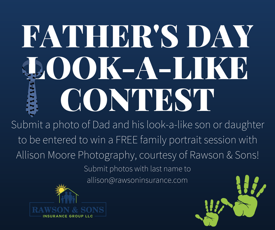 RawsonInsurance's tweet photo. Father's Day is approaching, and we have a gift for you! Submit your photos and last name to allison@rawsoninsurance.com to be entered to a win a family portrait session! https://t.co/KHlcF0iTCX