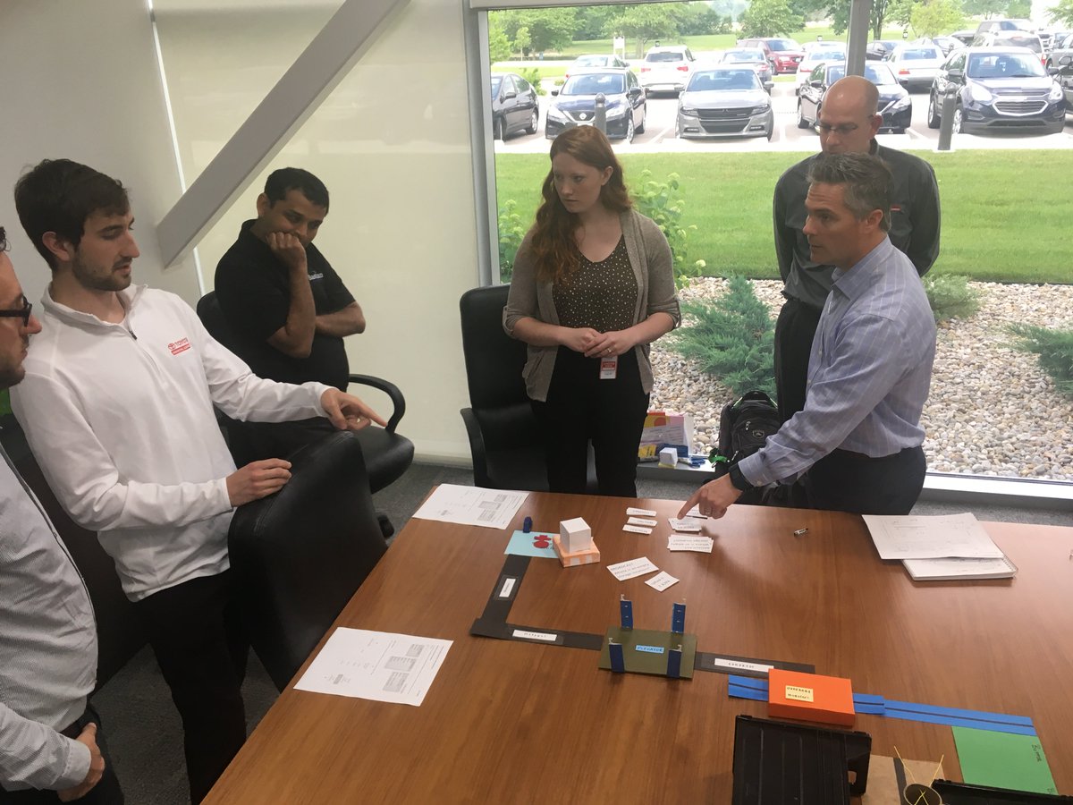 UofL_LoDI's tweet photo. LoDI students team with @IFLKarlsruhe to brief @ToyotaForklift, @RaymondCorp, and @BastianSolution on new concepts in modeling material handling systems for #Industry40 https://t.co/KMTJ35nctR