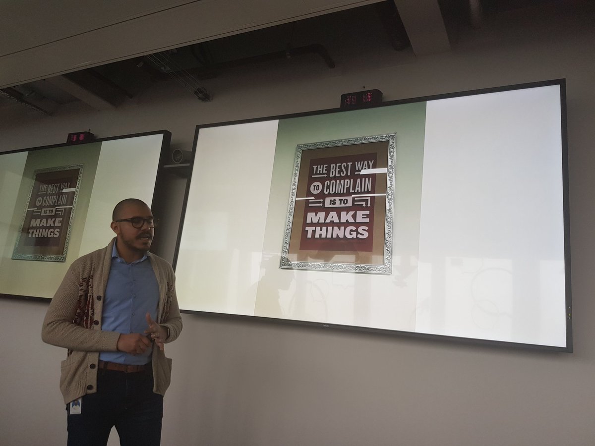 laytoun's tweet image. I super like this quote from Facebook, highlighted by @zakelfassi! #DeveloperCircles
"The best way to complain is to make things"