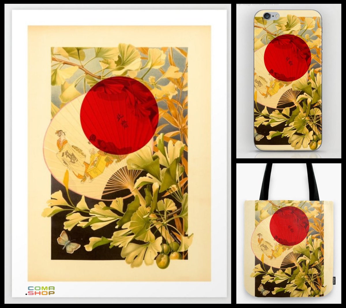 schildwaechter_'s tweet photo. My new print at @society6: Vintage illustration 🇯🇵 hand fan w/ beautiful Ginkgo leafs. 20% off + free shipping worldwide: Code LOVEART 🌳 https://t.co/yF6huf2fI8 🔴 #Japan #japanese #Ginkgo #GinkgoLeaf #vintage #illustration #GinkgoTree #Ginko #Gingko #イチョウ #日本 #Society6 https://t.co/udO5qzxSxy