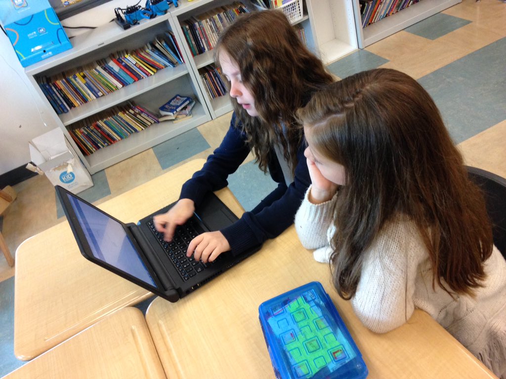 5th grade taught the upcoming class how to log on and navigate the web tools needed for next year. It was awesome to hear them explain what they learned this year to our 4th grade friends.