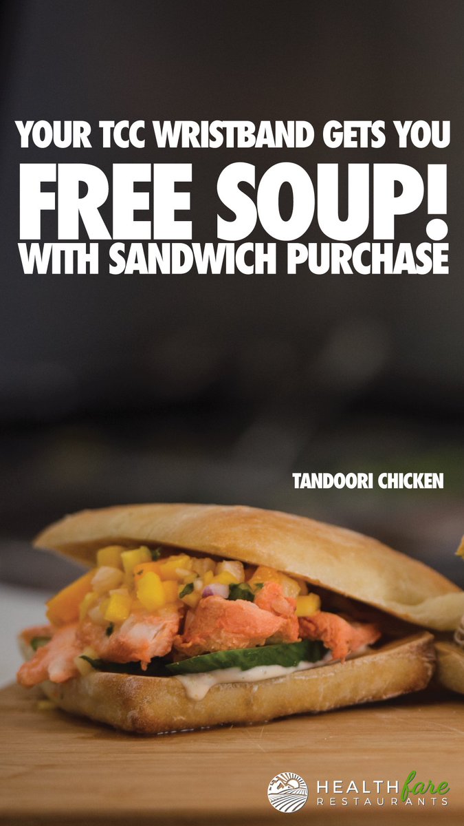 HealthFare's tweet photo. Your @Kamtourncap wristband get you a FREE house made soup with any sandwich purchase! #kamloops #lunch @cityofkamloops #healthystartshere https://t.co/tAUYWdVlTN