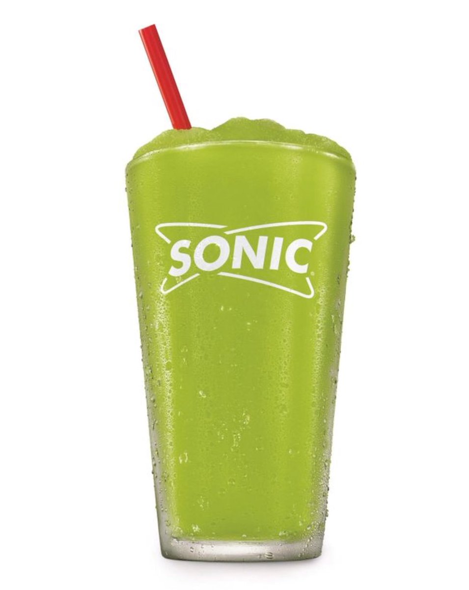 darrenrovell's tweet photo. Now on sale at Sonic: Pickle Snow Cone Slushie (H/T @KariVanHorn) https://t.co/Pe2uVc2GSG