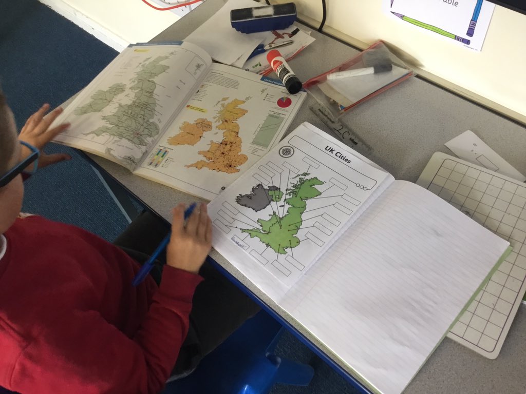 All_Saints_Sch_'s tweet photo. Year 4 are using Atlas' to locate cities in the UK. #geography #uk #citystudy https://t.co/bD8WaMq5A1