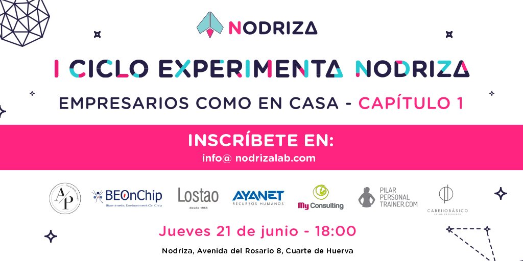 ▶️ ¡¡Abrimos INSCRIPCIONES!! El primer capítulo de 💼Empresarios como en casa🏘️ tiene plazas limitadas.
🤓 Profesionales de diversos sectores compartirán sus experiencias.
😏 ¡Ven y disfrútalo! 
#NodrizaComoEnCasa #evento #empresa