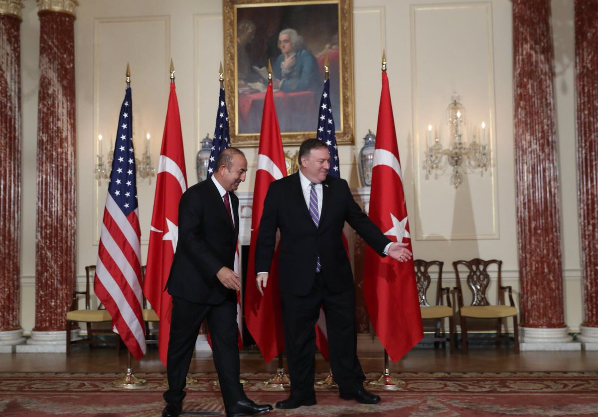 At our meeting with Secretary of State Pompeo, we discussed #Turkey-#US relations, matters related to #Syria including road map on #Manbij and other regional matters.