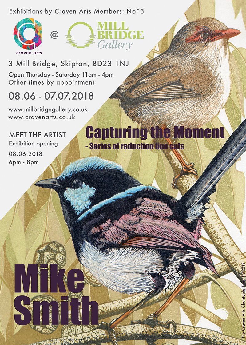 Craven_Arts's tweet image. The next Craven Arts Exhibition at Mill Bridge Gallery in Skipton starts this weekend with Craven Arts member Mike Smith's exhibition of reduction lino cuts.