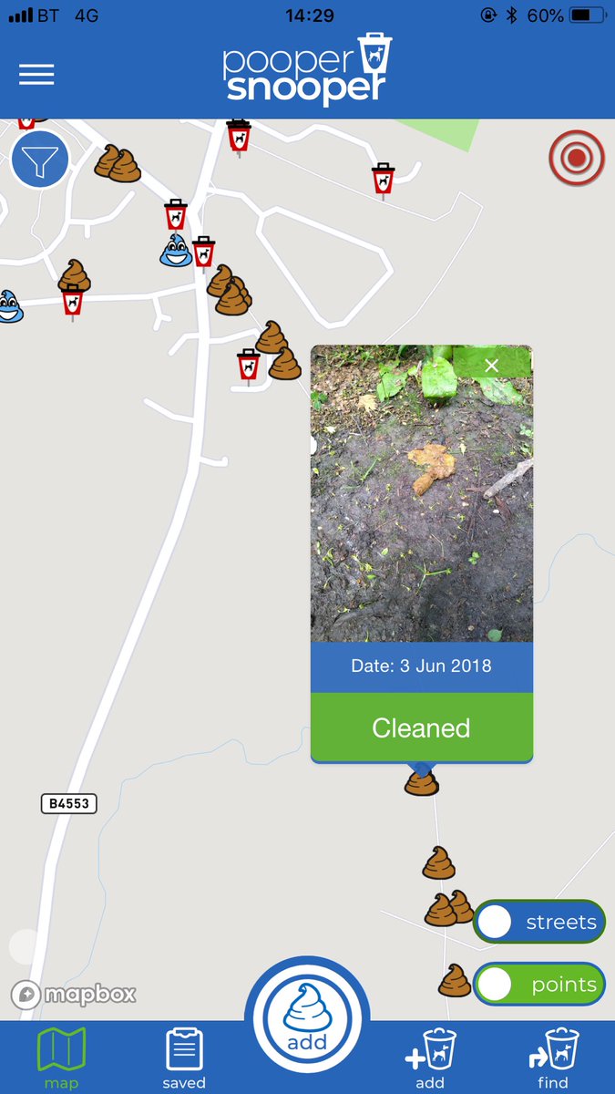 PoopaSnoopa's tweet image. Feeling virtuous/ brave? You can now clean up poops you find and mark them as “Cleaned” in the #app (that’s what the blue, happy looking poops are!). #PooperSnooper #AnyBinWillDo #JustBinIt @KeepBritainTidy @GreenFlagWales natural-apptitude.co.uk/project/pooper…