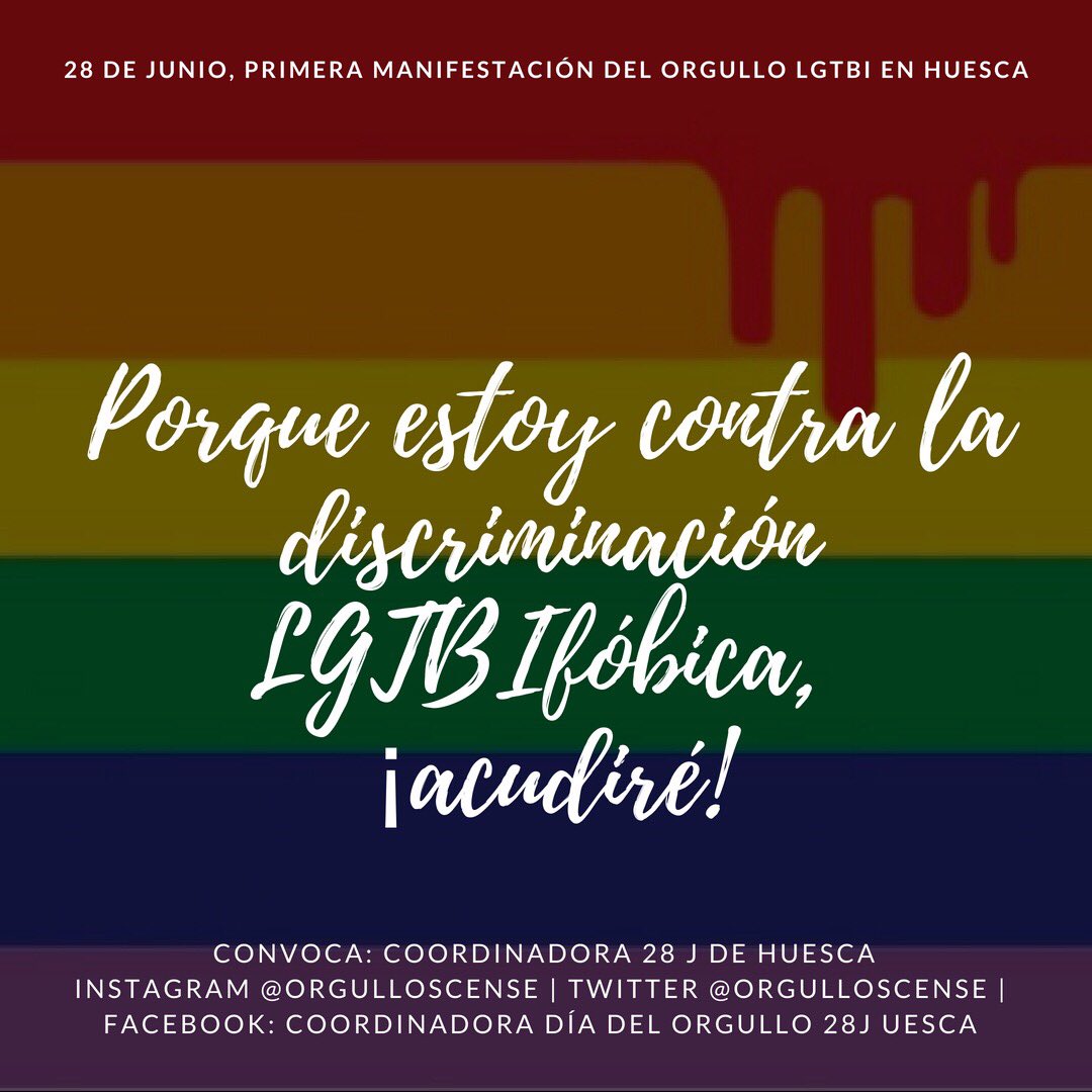 orgulloscense's tweet photo. Hay muchos motivos para apoyar la primera manifestación del Orgullo LGTBI que se desarrollará en #Huesca este #28J. https://t.co/QP0RRPBkPU