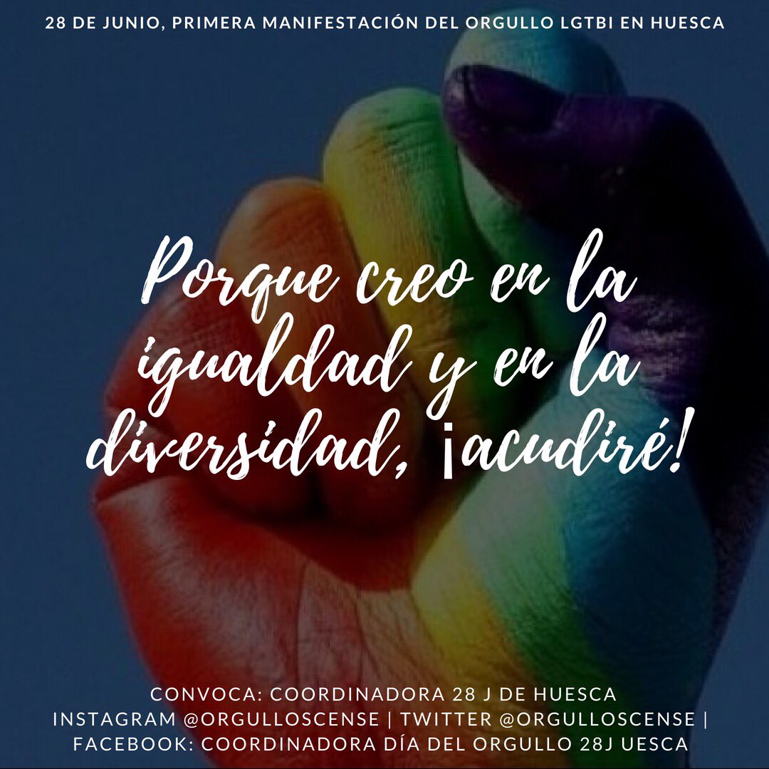 orgulloscense's tweet photo. Hay muchos motivos para apoyar la primera manifestación del Orgullo LGTBI que se desarrollará en #Huesca este #28J. https://t.co/QP0RRPBkPU