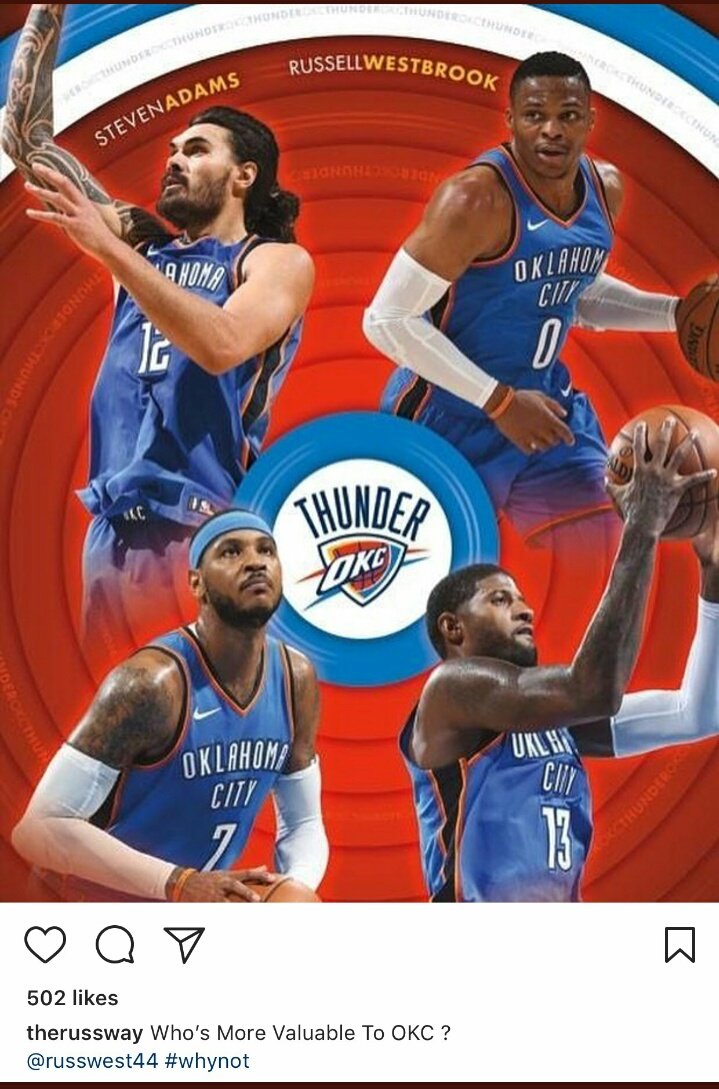 OKCnationTR's tweet photo. Soru: OKC için hangisi daha değerli 
Adams'ın beğendiği yorum: Melo hariç tüm oyuncular değerli

#PandaOut https://t.co/OVGjjOJtcR