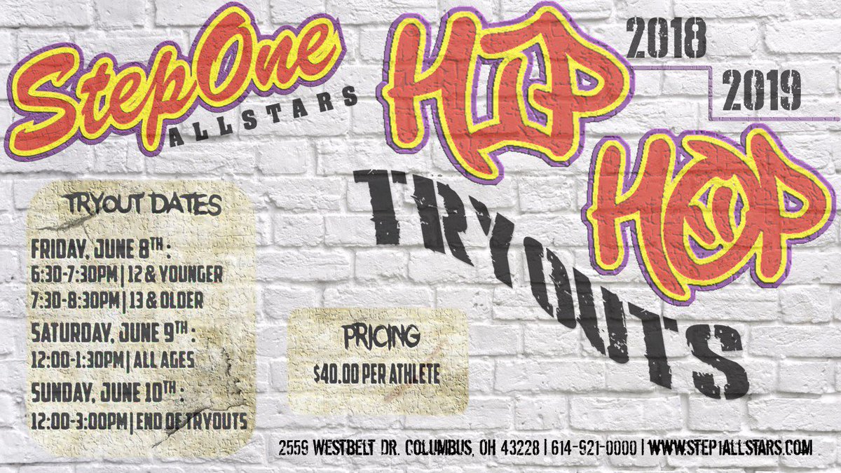 steponeallstars's tweet photo. Our next set of evaluations begin this coming Friday with Hip Hop &amp; Saturday with Prep Teams! Make sure and register at https://t.co/PItN1zkzcA to skip the lines! 💜❤️💛 https://t.co/BdKv0SYpQX