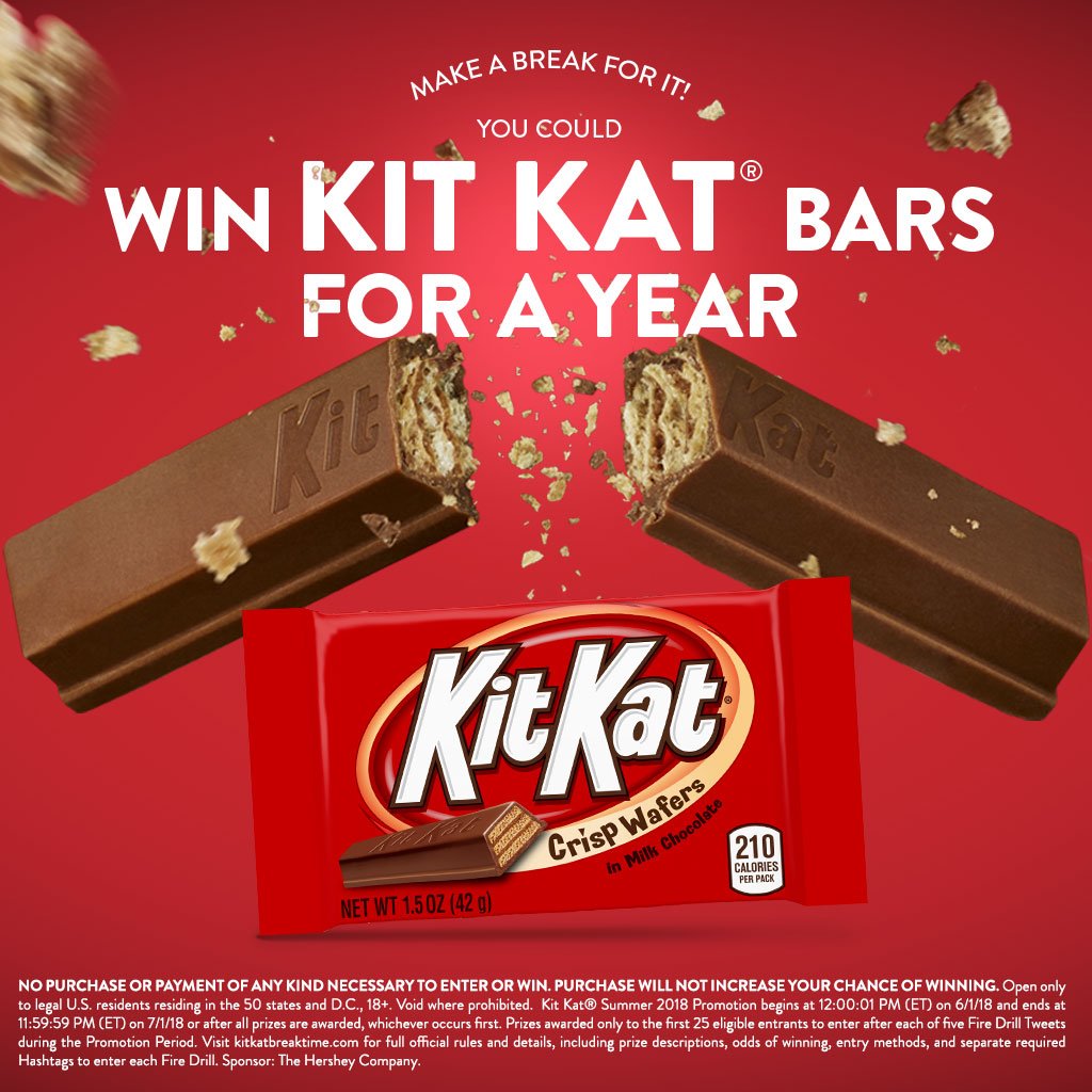 First 25 to tell us why could win a year’s worth of KIT KAT ® bars! 