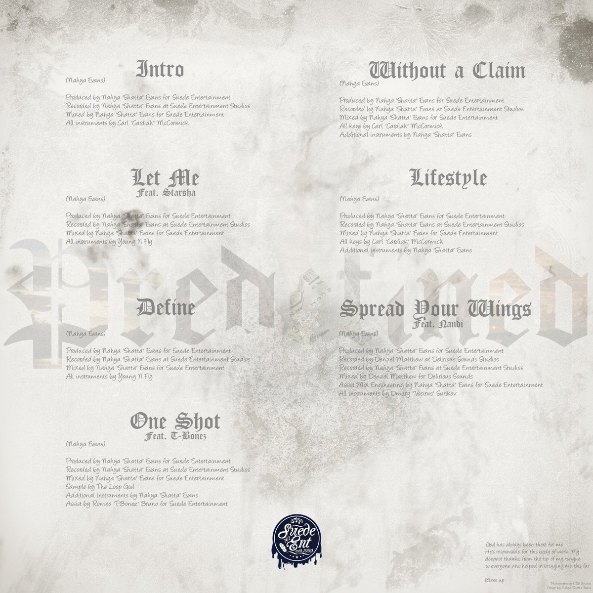 SuedeMusicGroup's tweet image. #Predefined
June 18th
#Tracklist #Details 🎼
#SuedeEnt 💿 #PreOrder 🔓 #Link soon come

#Shatta
#SuedeEntertainment 🎵
More info if you hit that link in my #Description
#NewMusic #Rap 🎤 #HipHop #Dominica #NatureIsland 🌴
#Official #TrackList