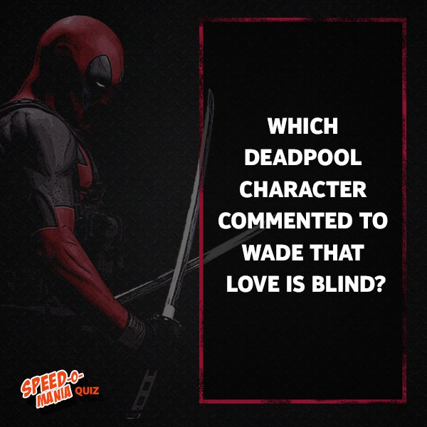 ComwayInternet's tweet photo. Watched Dead Pool with great enthusiasm?
Pace up for Speed-o-Mania Quiz and prove your love for Dead pool series!
Get a chance to win exciting prizes.
#Comway #ContestAlert #DeadPoolSeries #Quiz #InternetProvider #BroadbandPlan https://t.co/yn5UpXVyVm