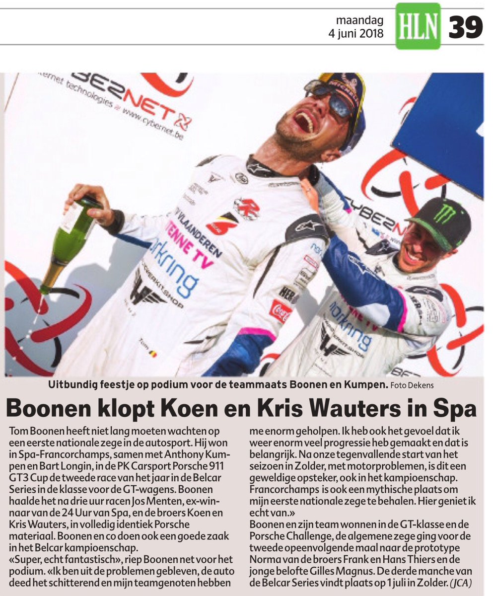 MichelFierens's tweet photo. Nen dikke proficiat met deze overwinning @AnthonyKumpen, @tomboonen1 en den Bart ... euh @bertlongin #Drukfout #HLN π https://t.co/qCBd8knTnd