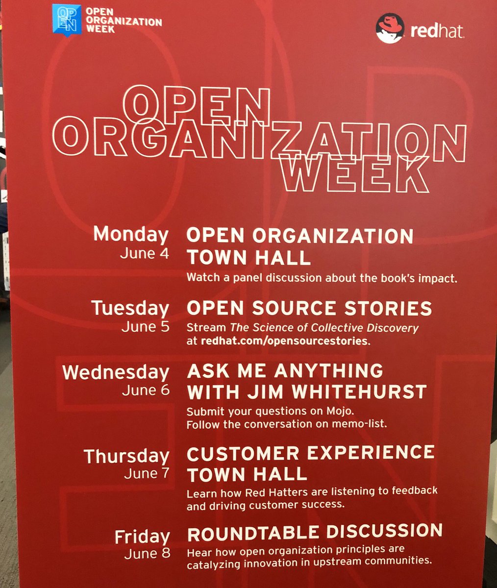 RedHatJobs's tweet image. It’s been 3 years since @openorgbook was published, and we’re celebrating all week! Join the conversation and share how you’ve embraced #TheOpenOrg values. #LifeatRedHat