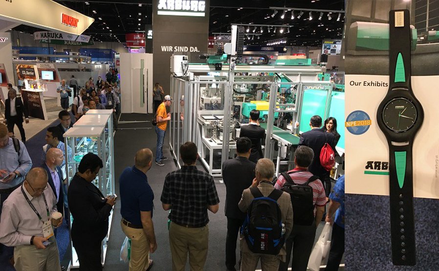 plasticstoday's tweet image. 'Watch' this: 5 More Cool Things from #NPE2018 #plastics starts with Arburg booth where #robotics-driven demo of Industry 4.0 individualized #automation production souvenirs drew long lines ow.ly/Ah0z30kkkSb