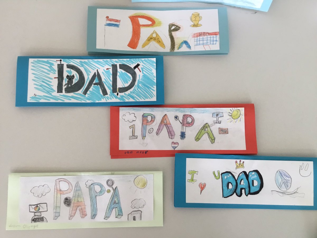 Happy Swiss Father's Day to all the extraordinary dads of <a href="/gwasgrade4/">GWAS GRADE4</a>! Using specific fonts to represent each student's papa and coloured pencil techniques, the class made these special cards to give yesterday 💙<a href="/GWASwitzerland/">GEMS World Academy Switzerland</a>