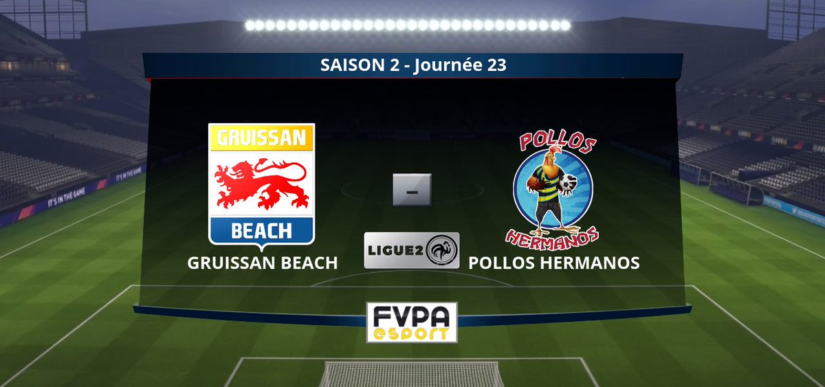 🏆 Saison 02 - Ligue 2 <a href="/FVPAeSport/">FVPA Esport</a>

📅 Journée 23
🕥 22h30
🆚 @FifaPollos 

A ce soir et bon match ;)