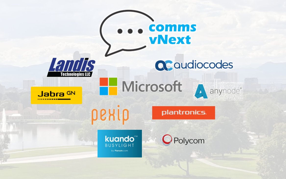 CommsvNext's tweet image. #CommsvNext is only 5 DAYS away! THANK YOU to all of the awesome sponsors that have made this event possible for the #Skype4B &amp;amp; #MicrosoftTeams Community! @MicrosoftTeams @AudioCodes @matthewlandis @anynodeSBC @We_are_Jabra @PexipInc @Plantronics @Polycom @plenom