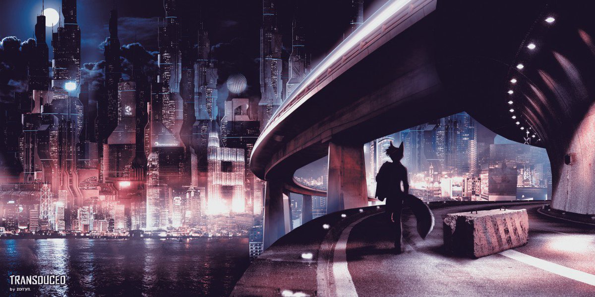 zorryn_art's tweet photo. TRANSDUCED
#Conceptart and #moodboard for my #graphicnovel #cyberpunk project called "#TRANSDUCED" that I'm working on and on..
This piece will be featured at the #artshow at #Eurofurence and will be part of my small #artbook, which will be available there :D
#anthro #scifi https://t.co/99RZGCz64Y