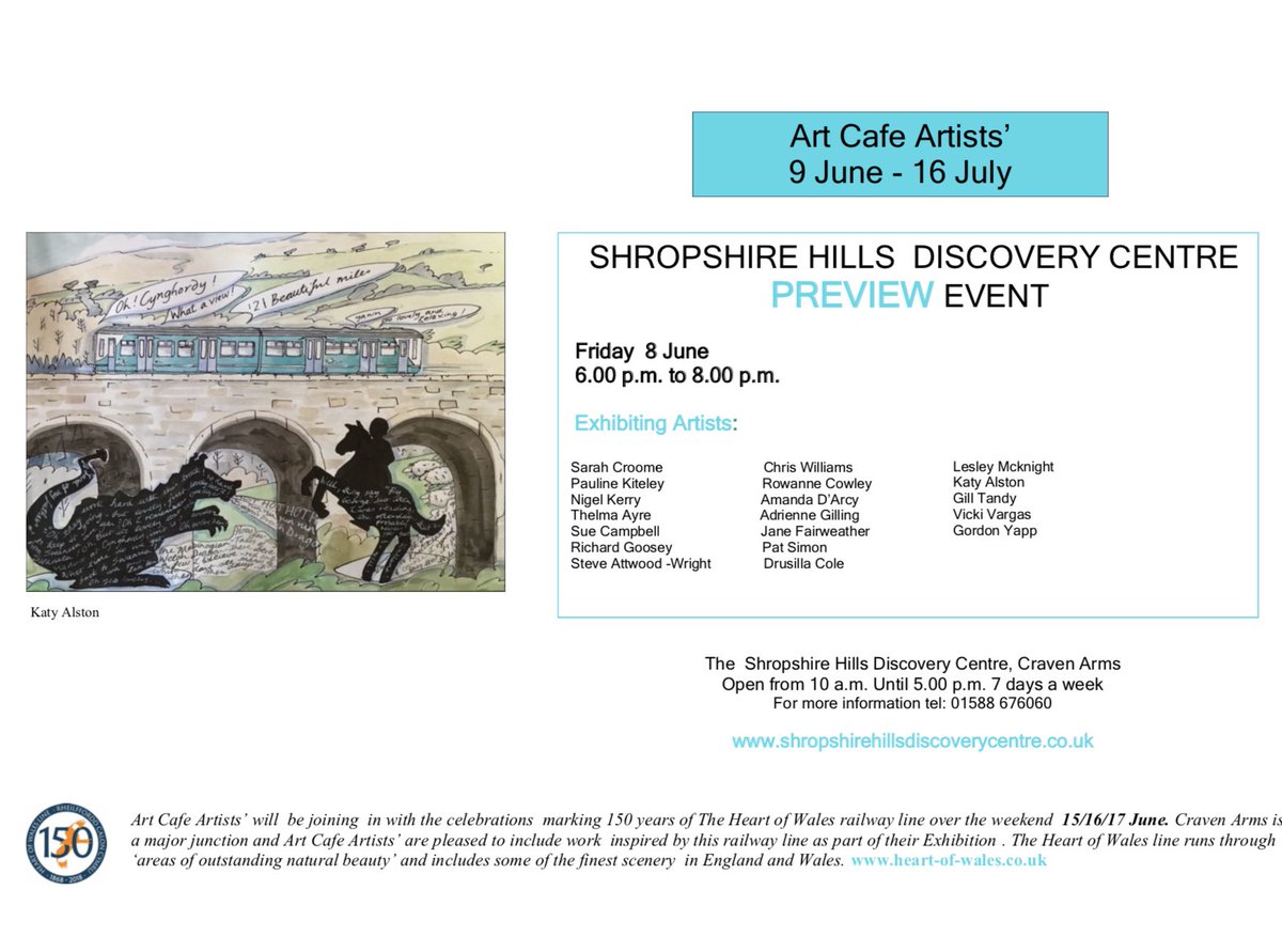 Shropshire Hills Discovery Centre Art Cafe Artists (@shdcaca1) on Twitter photo Looking forward to the opening, all welcome <a href="/ShropsHillsArt/">Shropshire Hills Art</a> <a href="/ShropsHillsDC/">Shropshire Hills Discovery Centre</a> <a href="/shropshirelive/">Shropshire Live</a> @ShropTourism Looking forward to the opening, all welcome <a href="/ShropsHillsArt/">Shropshire Hills Art</a> <a href="/ShropsHillsDC/">Shropshire Hills Discovery Centre</a> <a href="/shropshirelive/">Shropshire Live</a> @ShropTourism
