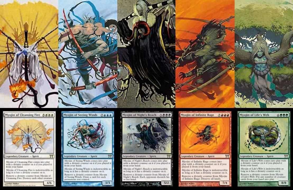 As I was working on my Jodah 5 color tribute deck, I had to pick which 5 c  cycles to include. Over the years, #MTG has made plenty. Titans, Myojins,  Kamigawa Spirit