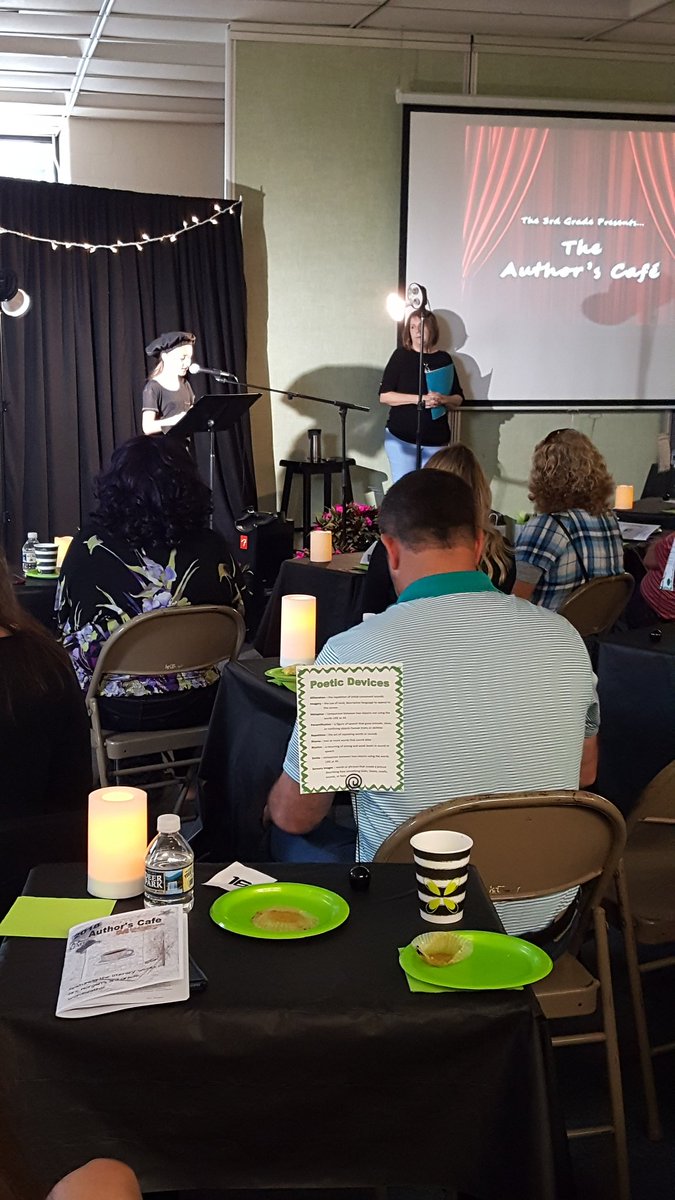 The first ever MES 3rd Grade Authors Cafe event is underway!