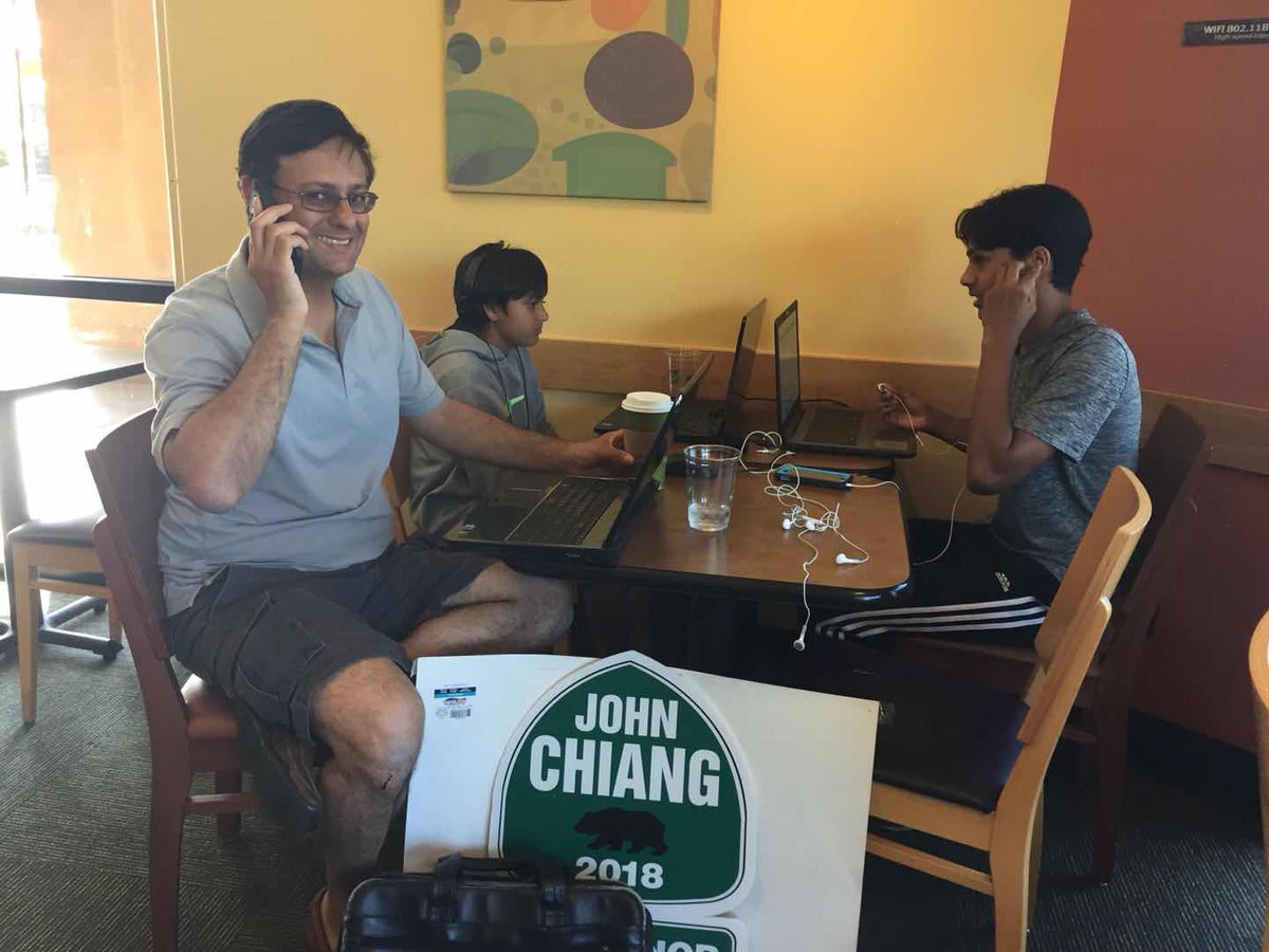AsianDems's tweet photo. Phone bank afterwards in Sunnyvale, CA. Very proud of those second generation of young junior & senior high school kids, Chinese, Filipino & Indian Americans helping to elect @JohnChiangCA the best California gubernatorial candidate in 2018! #John4Governor #CAPrimary #June5 https://t.co/Hs2ZYUm7yW