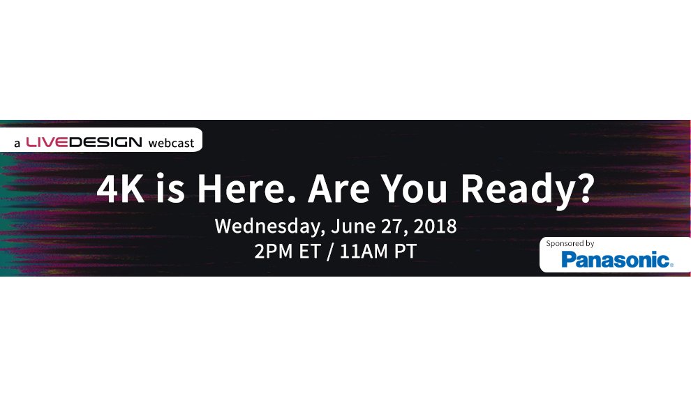 livedesignmag's tweet photo. 4K is Here. Are You Ready? Join this free webcast on #4Ktechnology &amp; practical strategies for transitioning your organization to #4K. Register now: https://t.co/bB28me8Zij https://t.co/FB6OYwfZqm