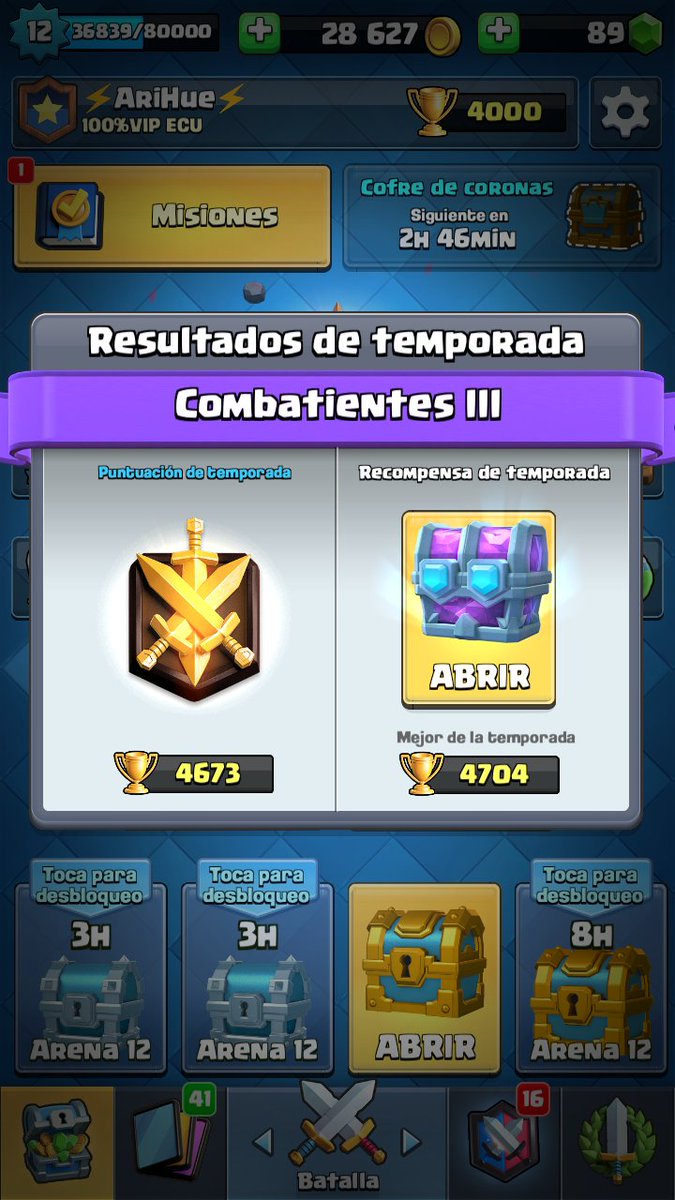 Acabando la temporada en @VIP_ECU100 🤘 
Buenas Personas 😉
No le di al Ladder Como los anteriores Meses pero Llegué a 4704 🤘
En el Competitivo Baje Mi nivel Pero Seguiré subiendo 😎 #PonisOP 
@100VIPeSports