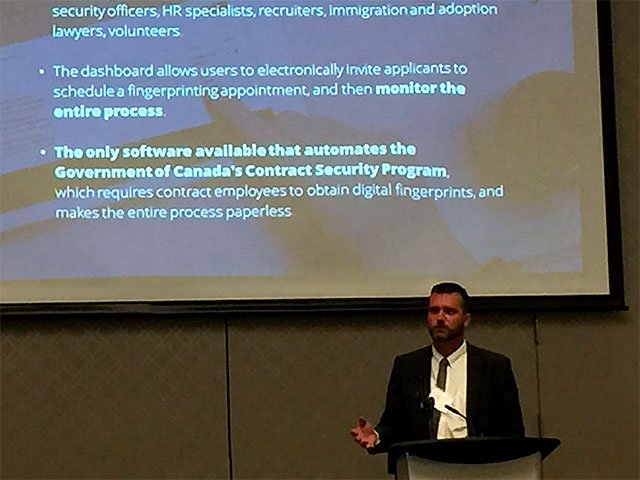 gambit_id's tweet photo. Gambit ID would like to thank Bernadette Terry for the opportunity to present at the Global Aerospace, Defence and Security Innovation Showcase on May 29 at the Infinity Convention Centre. Rob Murray spoke to the audience about innovative mobile fingerprint capture technologies https://t.co/bzAPwpkU0c