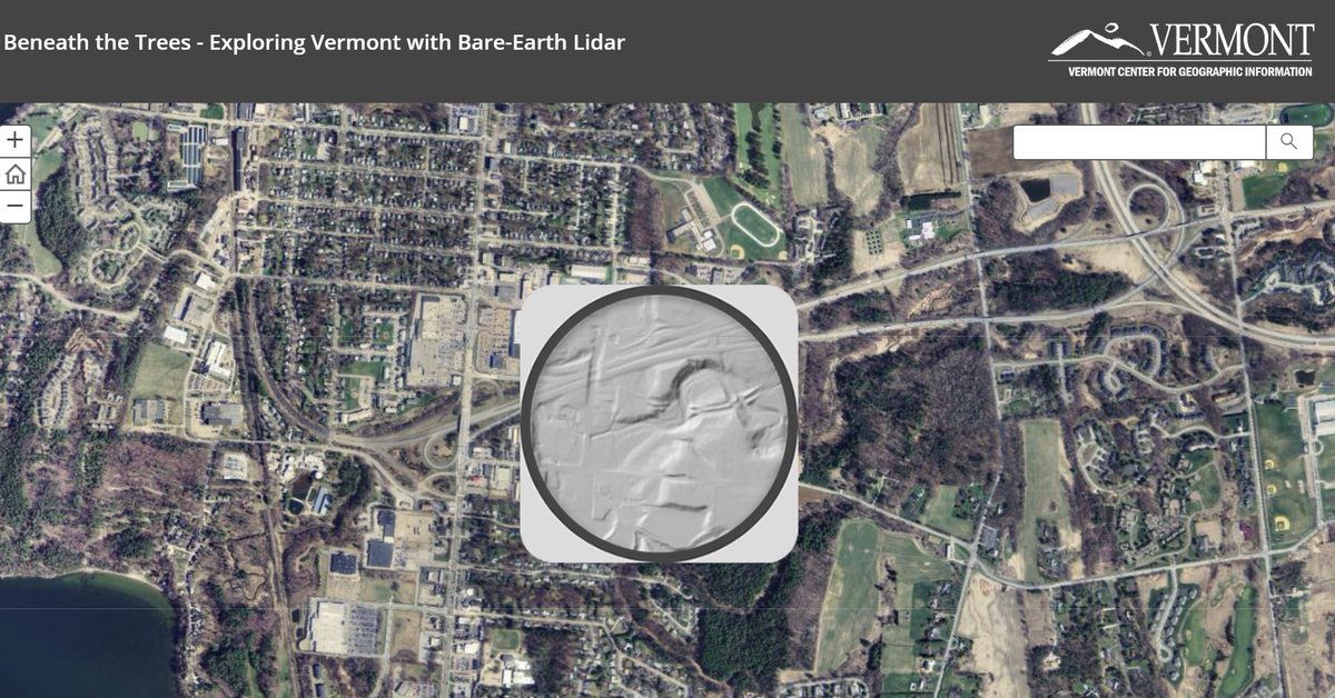 ThisIsVT's tweet photo. Have you ever wondered what the surface of Vermont would look like if you removed all the buildings and trees? Check out this interactive map we made using #lidar and explore!  https://t.co/35rZg9QwhD https://t.co/Q3Vs5UCuYl