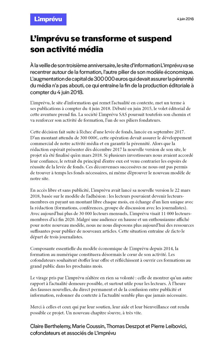 L'imprévu tweet media