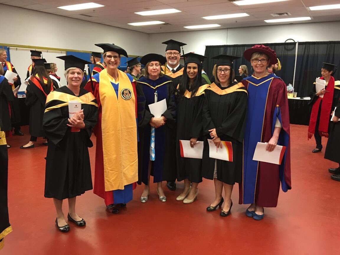 ucalgarynursing's tweet photo. And also getting ready behind the scenes @ucalgary convocation are our amazing nursing deans and faculty! #ucalgarygrad https://t.co/lDx8zu9lk2