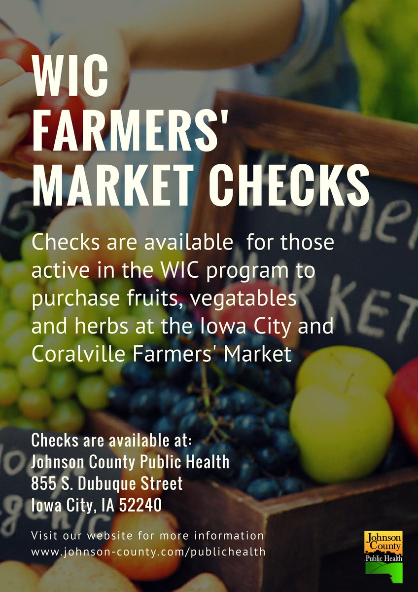 JCPH on Twitter "WIC Farmers' Market Checks are here for WIC clients
