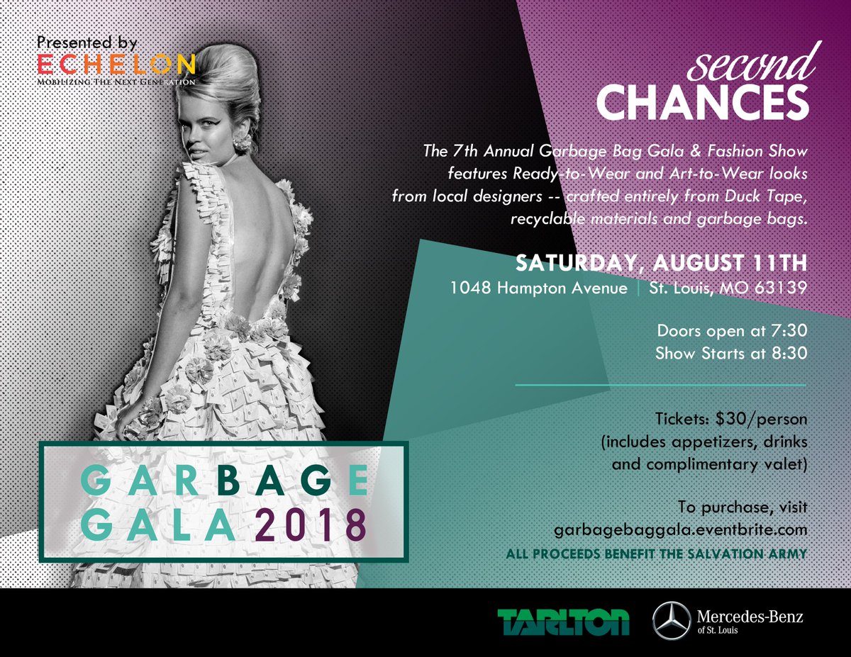 EchelonSTL's tweet photo. Tickets are on sale for #garbagebaggala 2018!! Get yours now!!

https://t.co/T9zYczDECf https://t.co/3rdPOfh4AH
