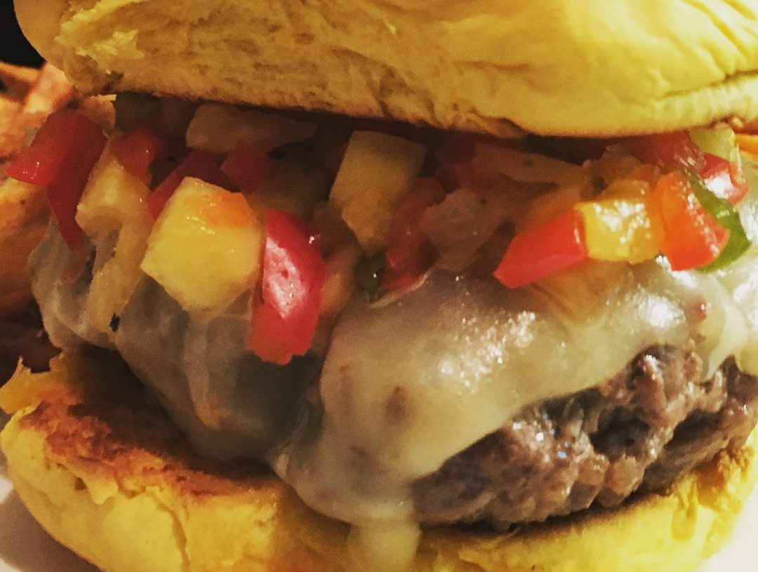 ConshyBakery's tweet photo. How about a little salsa 😍! Chk out June's @FeedingAmerica burger from our neighbors @GupsConshy. We team up with them every month to help end hunger in the United States. Now, go get this jawn! #conshycares #conshy #conshohocken #JuneBurger https://t.co/aflPENTO5v