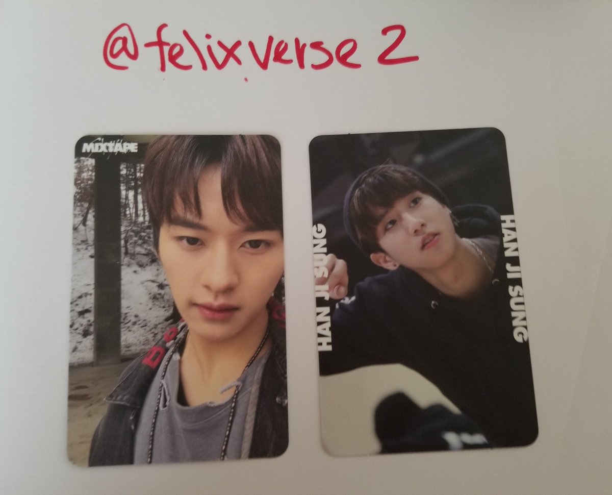 felixsverse2's tweet photo. WTT:
Have: see pics
Want: Felix baby pc
Felix or Chan mixtape pcs
BamBam, Jackson or Youngjae 7for7 triangle
Usa only. https://t.co/Tgu3rs9Dfd