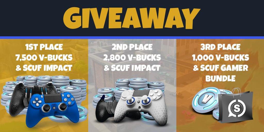 ScufGaming's tweet image. We've hopped in the battle bus with our friends at @Dexerto to launch this #giveaway!

💰11,300 V-Bucks and 2 SCUFs (In total prizing)💰

Entry Details:

⚫ RT &amp;amp; Like this tweet : scuf.co/fortgiveawaytw

⚫Tag your Fortnite Squad

⚫Follow @ScufGaming, @Fortnite_BR &amp;amp; @Dexerto