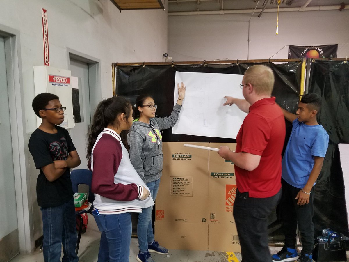 TornadoBots's tweet photo. @atkinstornado #STEM team presenting glider design to Silent Wings Museum representative @LISD https://t.co/IaL4ikTlPV
