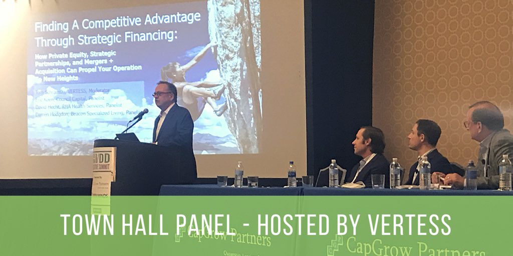 openmindscircle's tweet image. The @vertesshealth town hall panel shared best practices to scale I/DD services through #strategic financing #OMIDD @CapGrowPartners