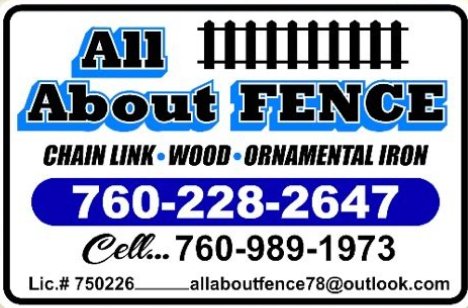 JTchamber's tweet photo. ✨MEMBER MONDAY!✨
Welcome New Member-  •All About Fence•
They provide all your residential and commercial needs. From custom to privacy fencing. Licensed, insured and bonded since 1998.
☀️ 🌵 ☀️ 
Serving the Entire Morongo Basin. https://t.co/ZNOSQYr7LI
