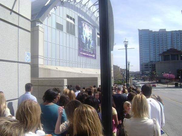 Line for Hannah Montana the Movie casting call. Filmed 10 years ago today.