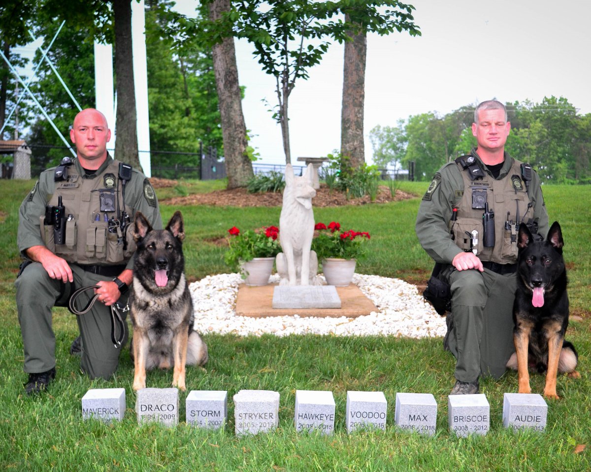 PWCPolice's tweet photo. We recently suffered the loss of two of our #K9 partners, Max &amp; Voodoo. @EasternMemorial in Manassas created &amp; donated to us nine incredible stone markers to honor our K9s service.  We are amazed by their generosity &amp; would like to express our heartfelt appreciation. Thank you. https://t.co/9I6zkeFVSJ