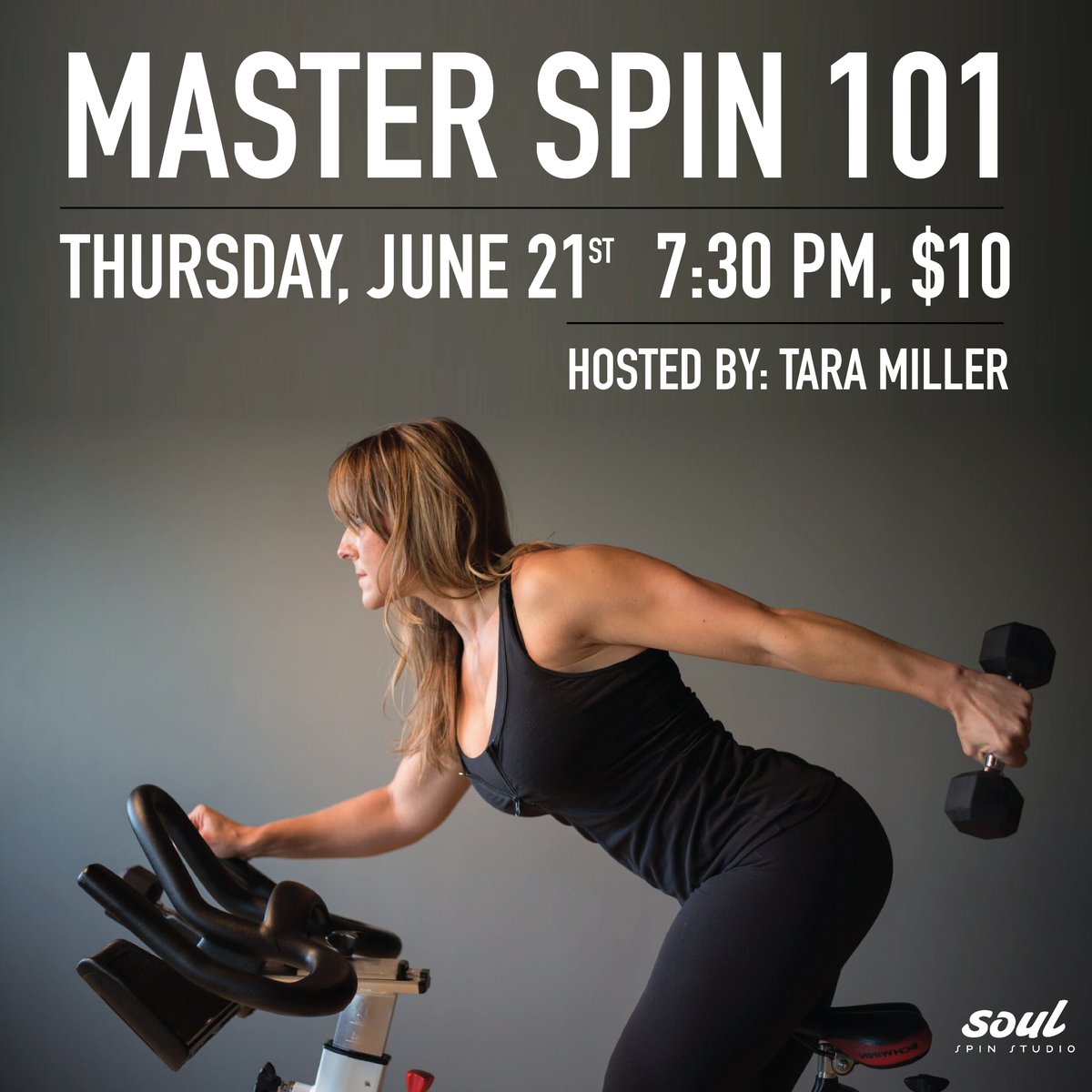 LEVEL UP // Join Tara on Thursday June 21 for our MASTER SPIN 101 class.  We'll spend an hour together deep diving into TECHNIQUE, covering pumps &amp; dips, lead leg, tension, jogs, sprints and climbs.